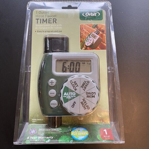 Orbit 1 Outlet Faucet Timer 62061N Single Station Hose Irrigation Sprinkler - Picture 1 of 6